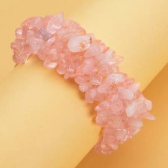 Lovely Galilea Rose Quartz Pendant Beaded SS Necklace and matching Bracelet NWT - Picture 2 of 10